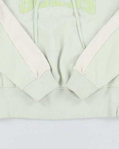 Vintage Y2K Women's Guess Spell Out Cropped Hoodie - M
