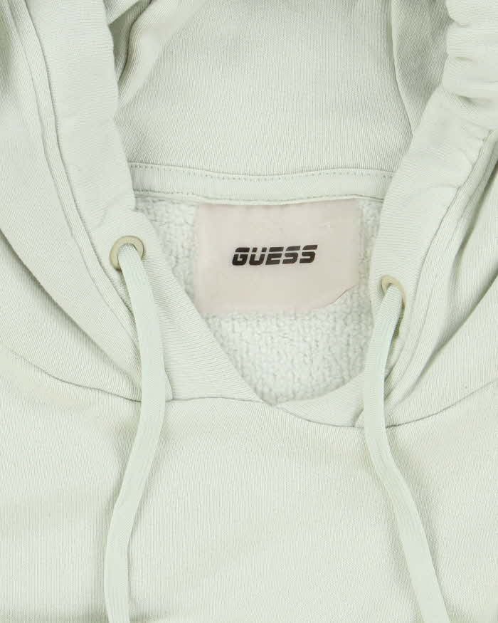 Vintage Y2K Women's Guess Spell Out Cropped Hoodie - M