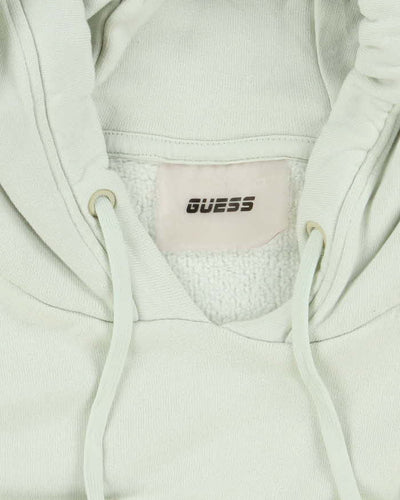 Vintage Y2K Women's Guess Spell Out Cropped Hoodie - M