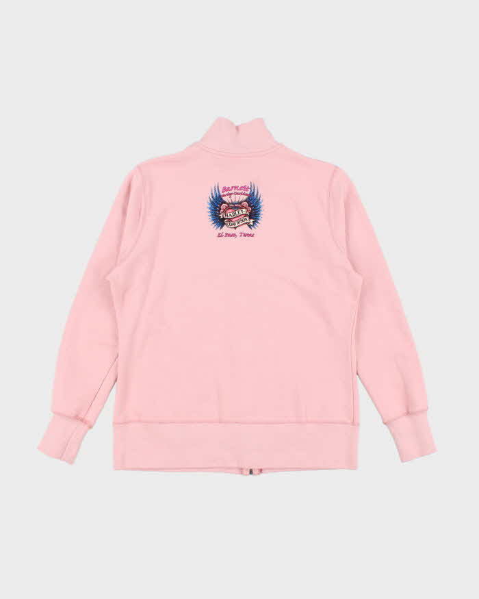 Vintage Y2k 00s Harley Davidson Pink Zip-Up Jumper - L