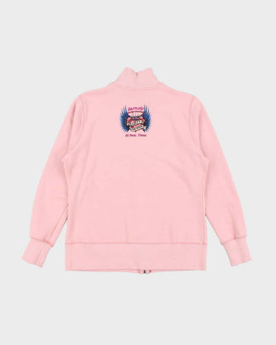 Vintage Y2k 00s Harley Davidson Pink Zip-Up Jumper - L