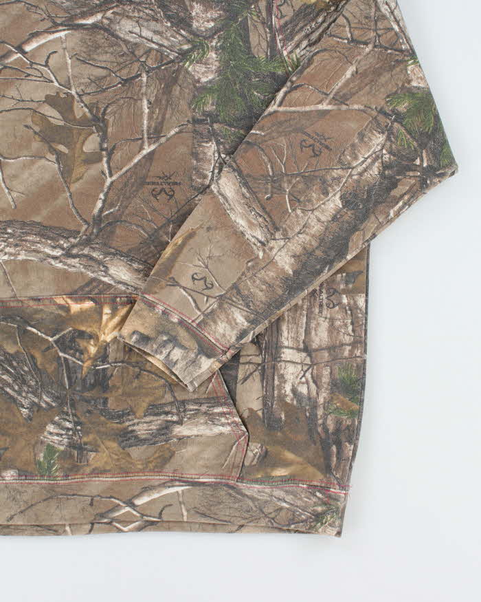 Vintage Y2K Women's Real Tree Contrast Stitch Camouflage Hoodie - XL