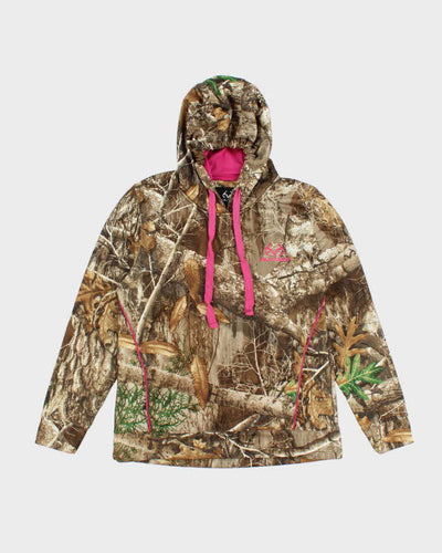 Vintage Y2K Women's Real Tree Embroidered Logo Camouflage Hoodie - M