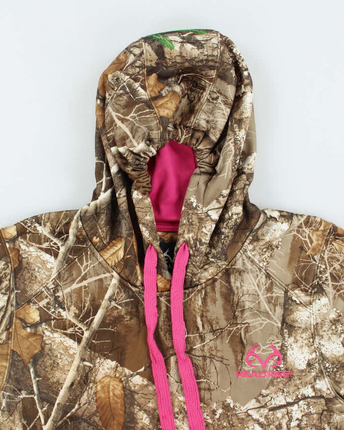 Vintage Y2K Women's Real Tree Embroidered Logo Camouflage Hoodie - M