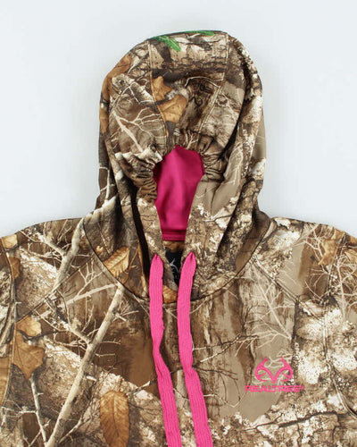 Vintage Y2K Women's Real Tree Embroidered Logo Camouflage Hoodie - M