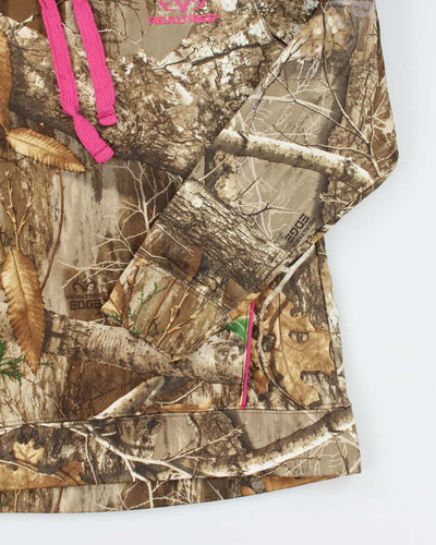 Vintage Y2K Women's Real Tree Embroidered Logo Camouflage Hoodie - M