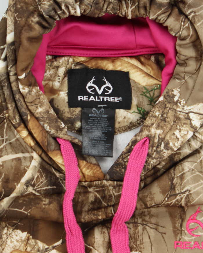 Vintage Y2K Women's Real Tree Embroidered Logo Camouflage Hoodie - M