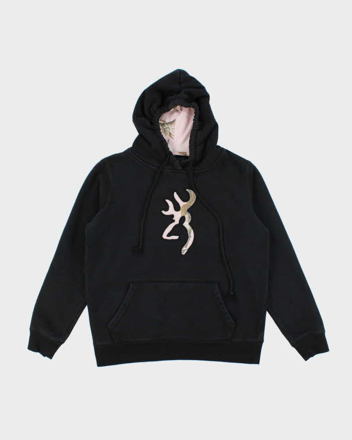 Vintage Y2K Browning Pink Camouflage Logo Hoodie - M