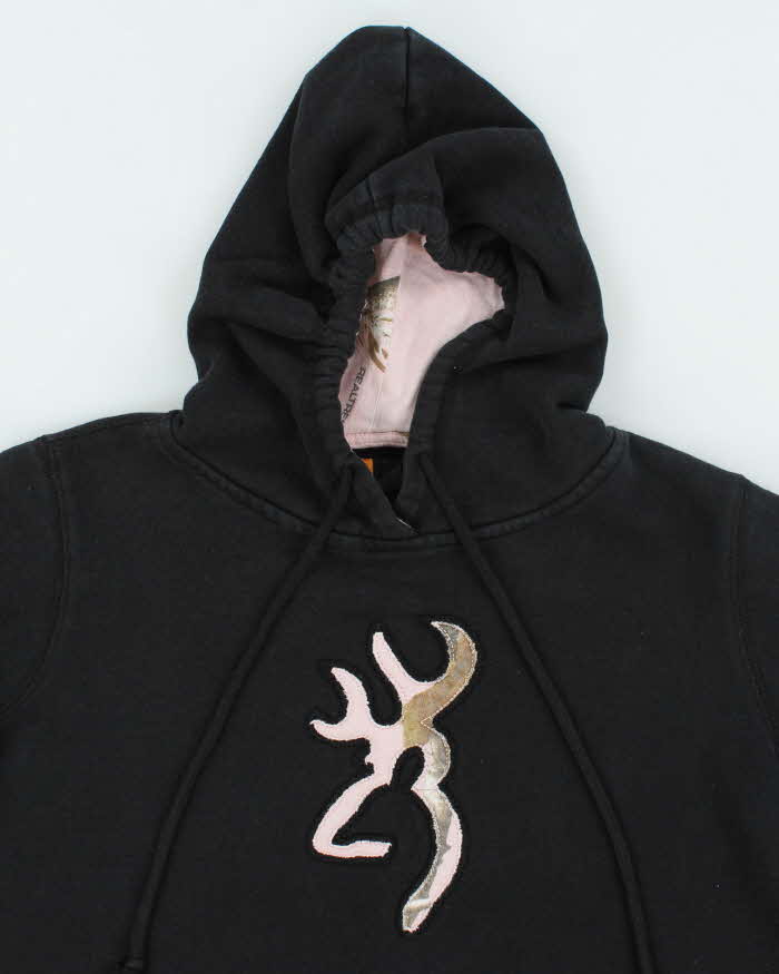Vintage Y2K Browning Pink Camouflage Logo Hoodie - M
