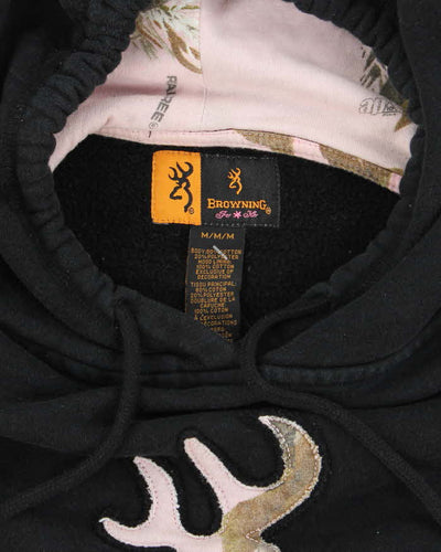 Vintage Y2K Browning Pink Camouflage Logo Hoodie - M