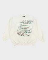 Vintage 90's Women's Cartoon Animal Graphic Sweatshirt - L