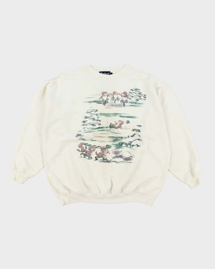 Vintage 90's Women's Cartoon Animal Graphic Sweatshirt - L