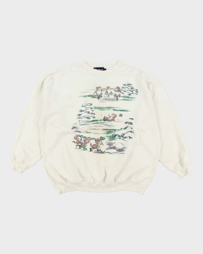 Vintage 90's Women's Cartoon Animal Graphic Sweatshirt - L