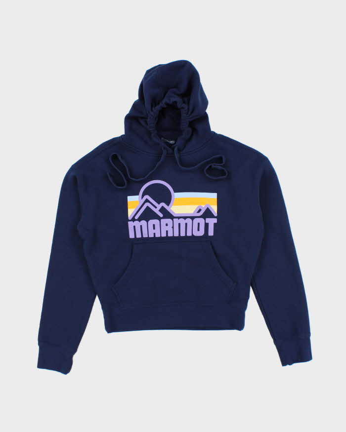 Vintage Marmot Centre Logo Lightweight Hoodie - XS