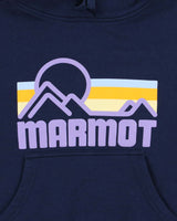 Vintage Marmot Centre Logo Lightweight Hoodie - XS