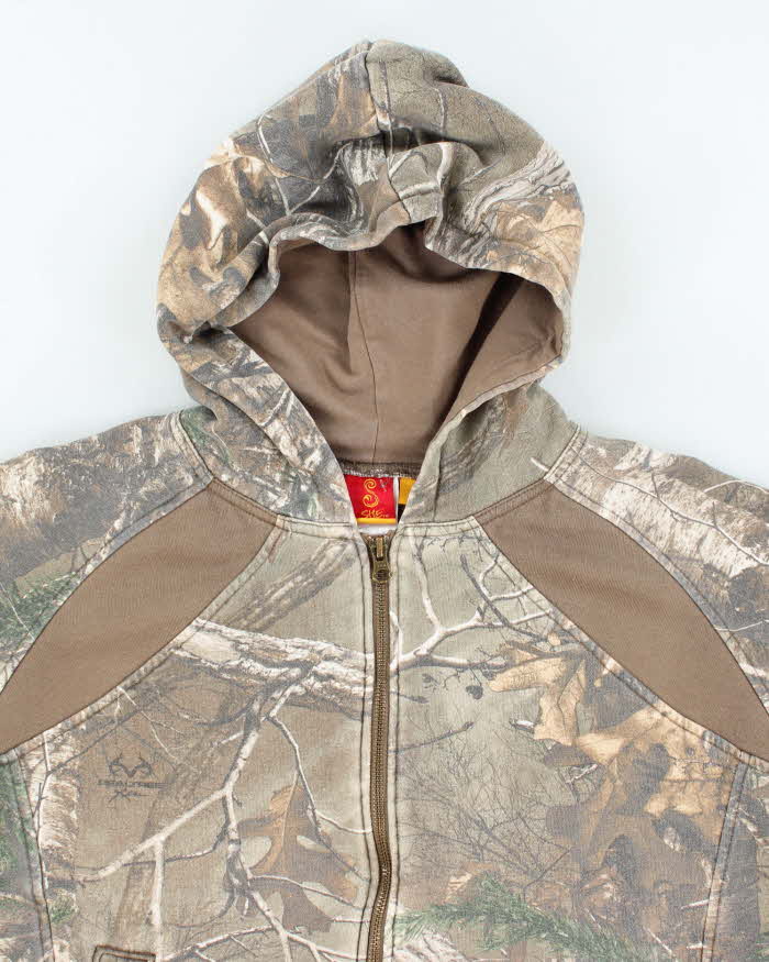 Vintage Y2K Women's She Outdoor Real Tree Camouflage Zip Up Hoodie - M