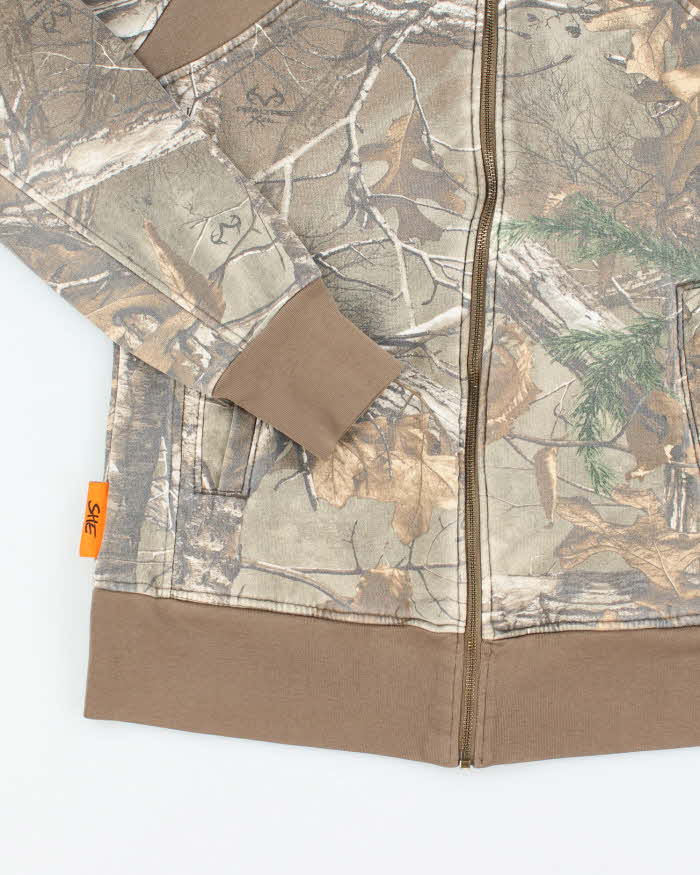 Vintage Y2K Women's She Outdoor Real Tree Camouflage Zip Up Hoodie - M