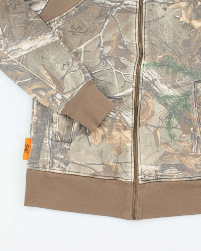 Vintage Y2K Women's She Outdoor Real Tree Camouflage Zip Up Hoodie - M