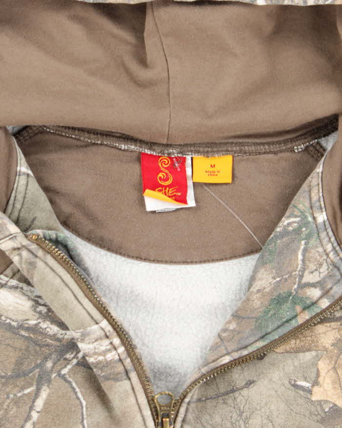 Vintage Y2K Women's She Outdoor Real Tree Camouflage Zip Up Hoodie - M