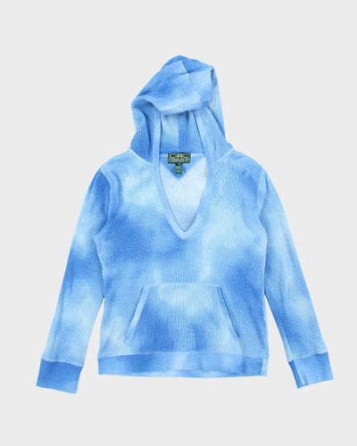 Vintage Y2K Women's Ralph Lauren Faded V-Neck Hoodie - M