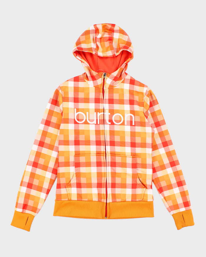 Vintage Y2k 00s Burton Checked Zip-Up Hoodie - M