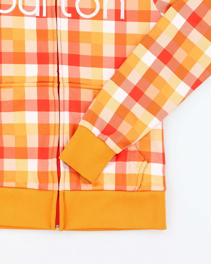Vintage Y2k 00s Burton Checked Zip-Up Hoodie - M