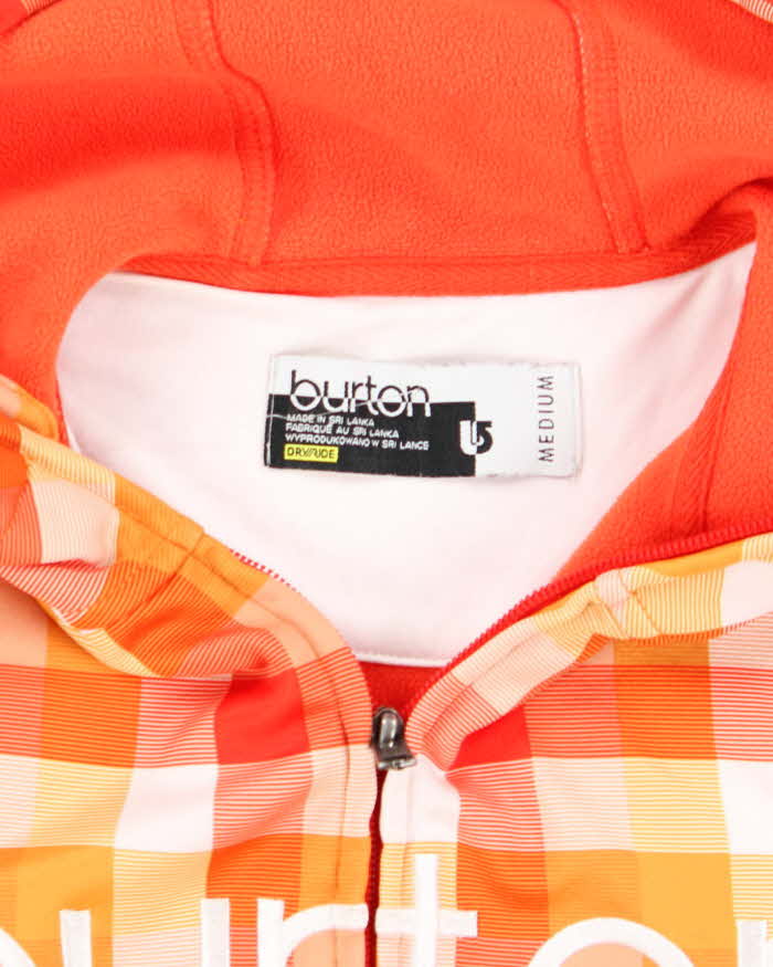 Vintage Y2k 00s Burton Checked Zip-Up Hoodie - M