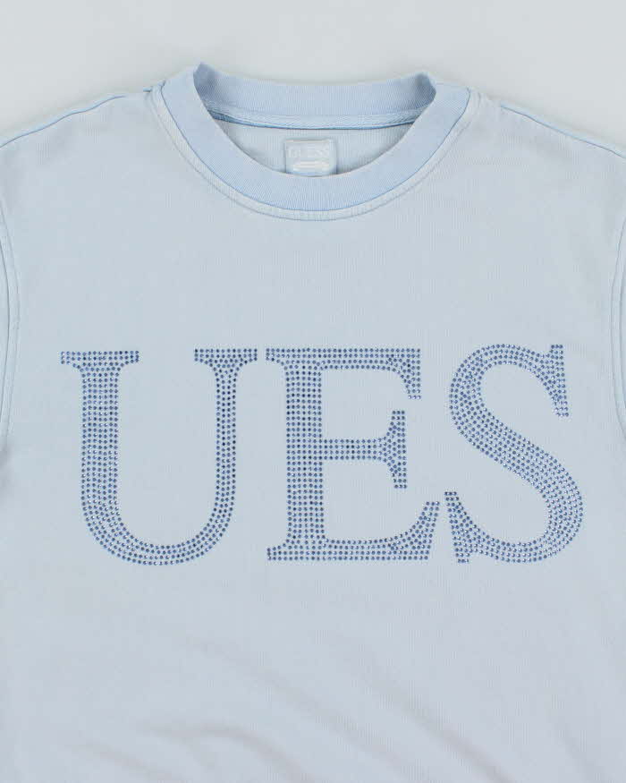 Vintage Y2K Guess Sequinned Wrapped Logo Sweatshirt - L