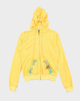 Vintage Y2K Juicy Couture Flower Embroidered Zip Up Hoodie - L