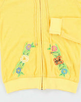 Vintage Y2K Juicy Couture Flower Embroidered Zip Up Hoodie - L