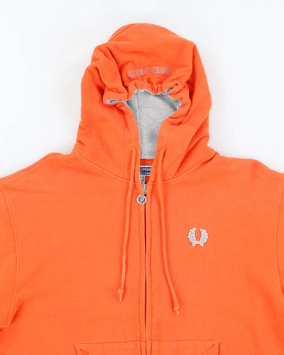 Fred Perry Bright Orange Zip Up Hoodie - L
