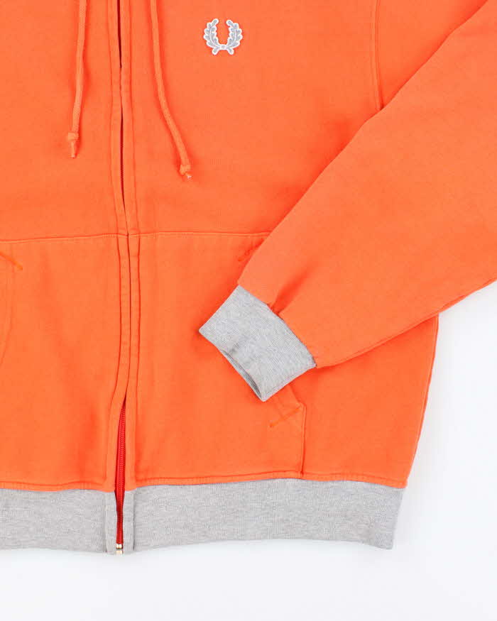 Fred Perry Bright Orange Zip Up Hoodie - L