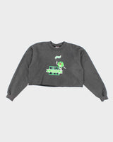 Vintage Y2K Green M&amp;M Embroidered Cropped Sweatshirt - M