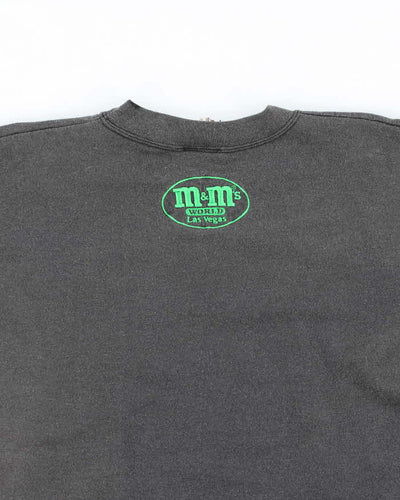 Vintage Y2K Green M&M Embroidered Cropped Sweatshirt - M