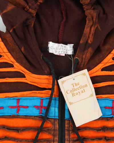 Vintage Y2k Deadstock Textured Long Zip-Up Hoodie- S