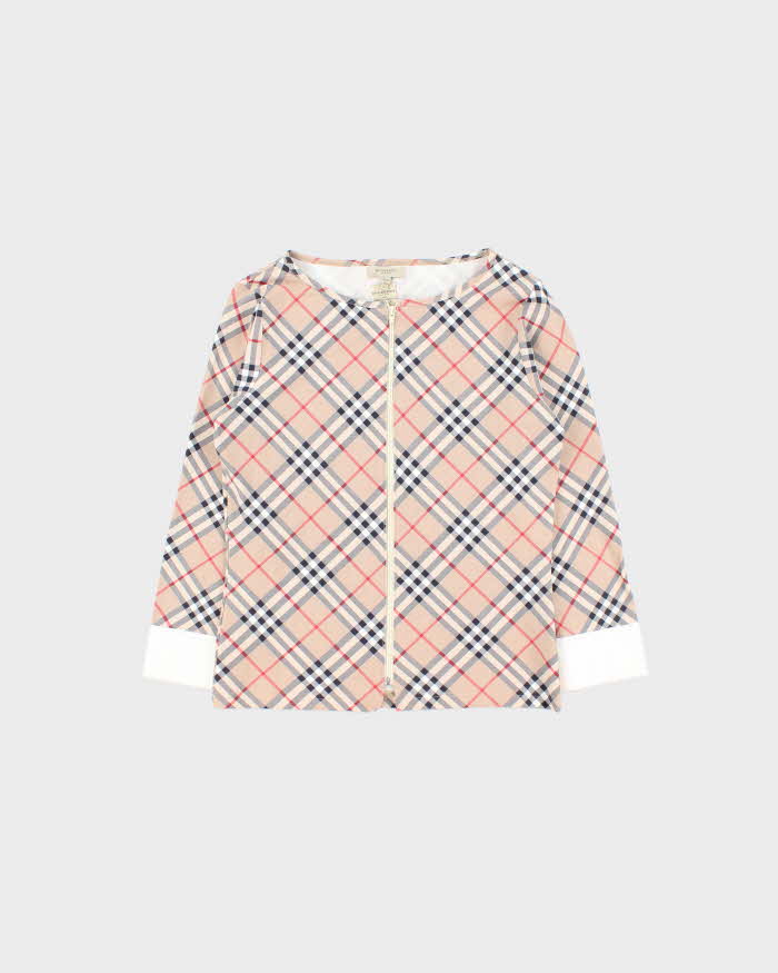 Vintage Burberry Zip-up Lightweight Jumper - L
