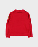 Vintage Y2K Ralph Lauren Red Toggle Neck Sweatshirt - S