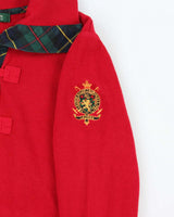 Vintage Y2K Ralph Lauren Red Toggle Neck Sweatshirt - S