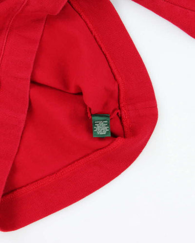 Vintage Y2K Ralph Lauren Red Toggle Neck Sweatshirt - S