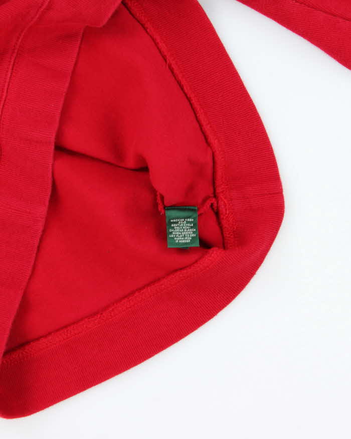 Vintage Y2K Ralph Lauren Red Toggle Neck Sweatshirt - S