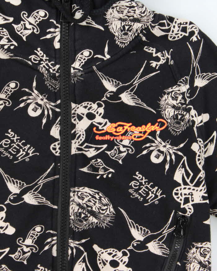 Vintage Y2k 00s Vancl Ed Hardy Zip-up Hoodie - M
