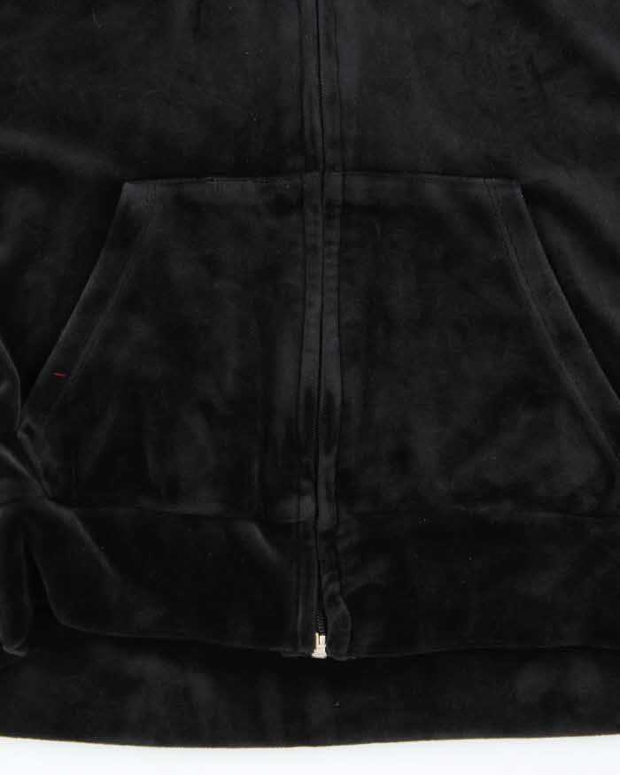 Vintage Y2K Women's Playboy Rhinestone Velour Boxy Zip-Up Hoodie - XL