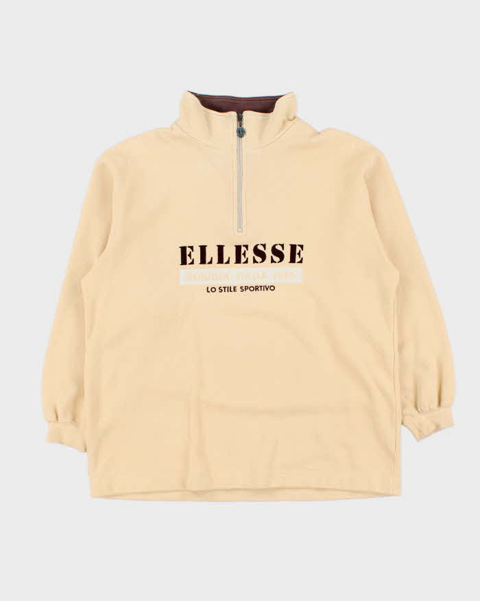 Vintage 1980s Women's Ellesse Quarter-Zip Sweatshirt - L