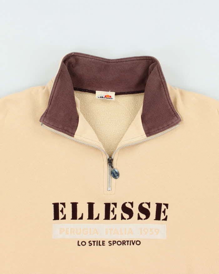 Vintage 1980s Women's Ellesse Quarter-Zip Sweatshirt - L