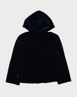 Vintage 90s Armani Jeans Velvet Button-up Hoodie - M