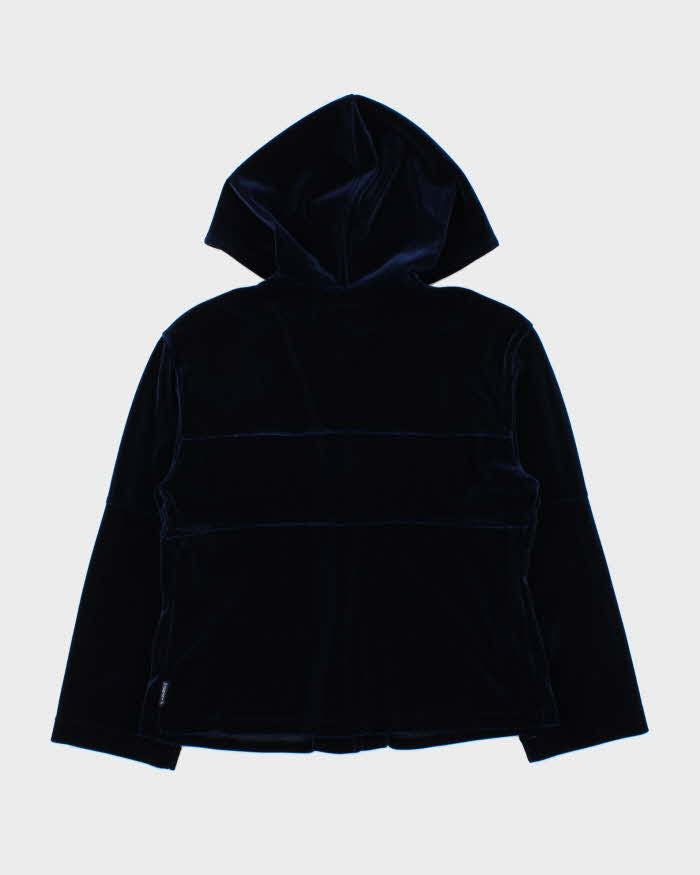 Vintage 90s Armani Jeans Velvet Button-up Hoodie - M