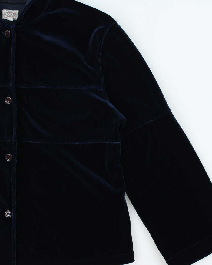 Vintage 90s Armani Jeans Velvet Button-up Hoodie - M