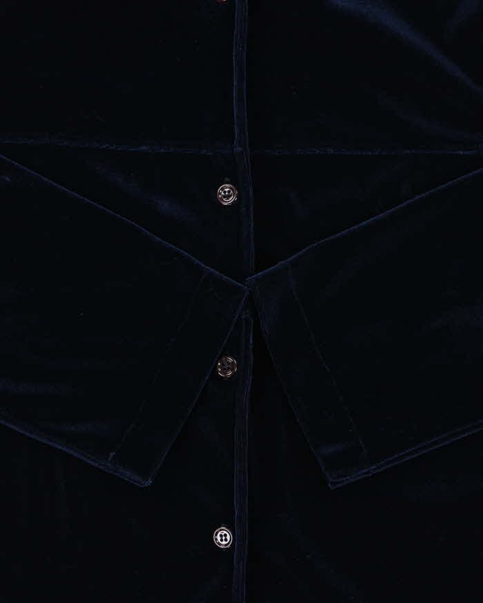 Vintage 90s Armani Jeans Velvet Button-up Hoodie - M