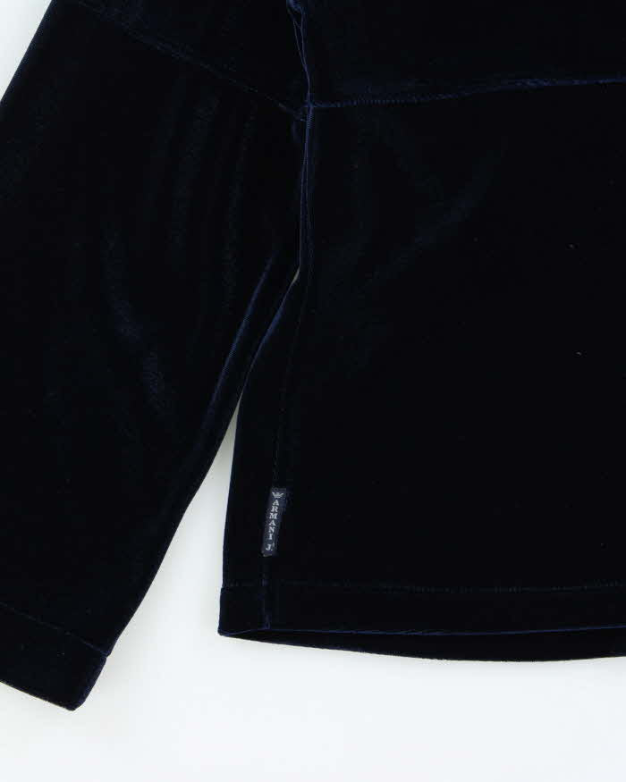 Vintage 90s Armani Jeans Velvet Button-up Hoodie - M