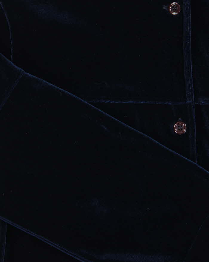 Vintage 90s Armani Jeans Velvet Button-up Hoodie - M